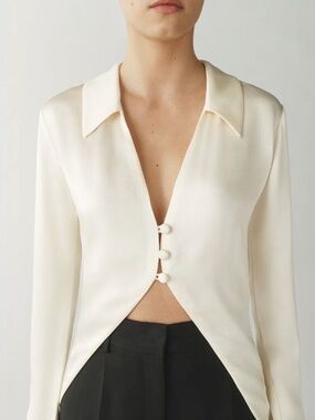 The Satin Button top